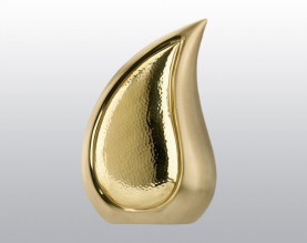 Golden Teardrop Metal Urn