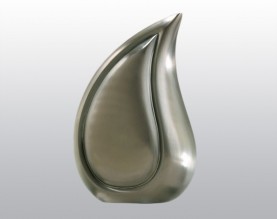 Silver Teardrop Metal Urn
