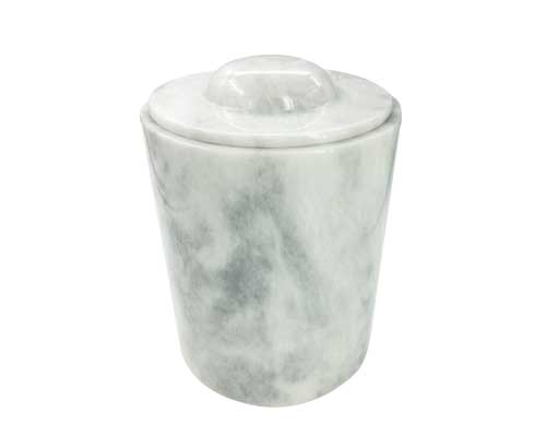 white marble urn