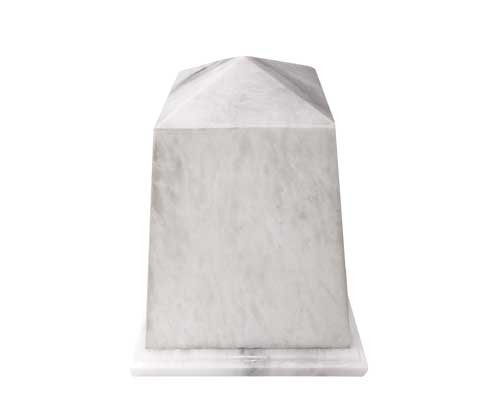 white marble urn tower