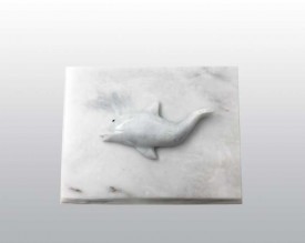 Dolphin White Marble Urn MAU023