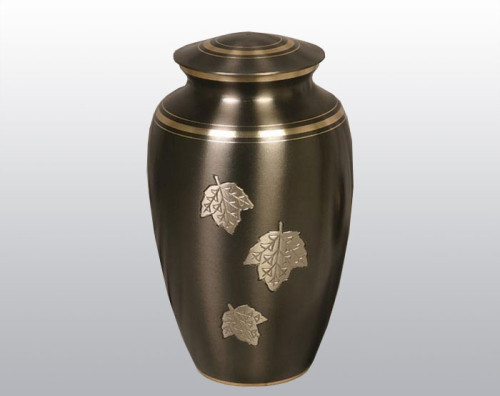 silver falling leaves urn