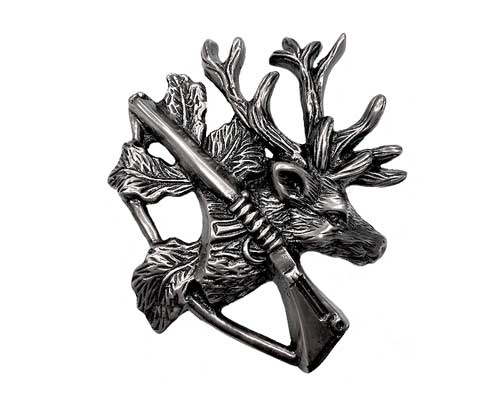 silver moose hunting ornament