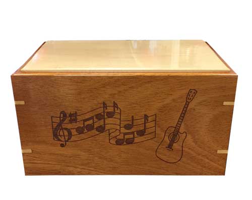 Musical note wood urn