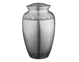 silver metal urn