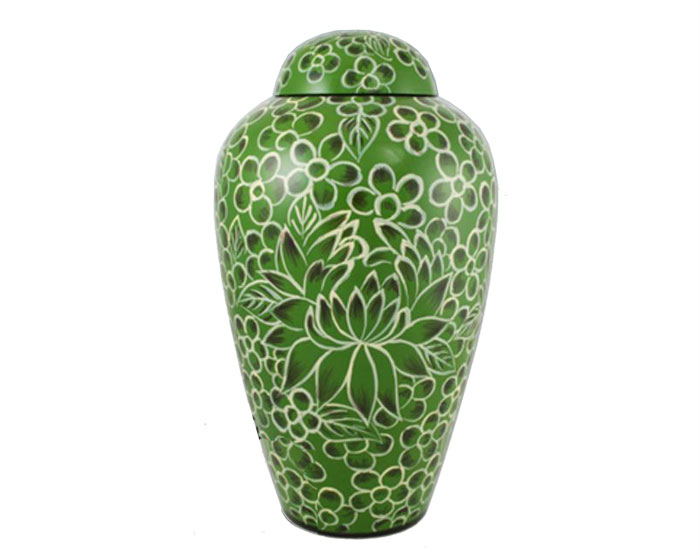 Green Iris Metal Urn MU211