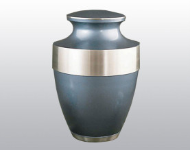 blue metal urn