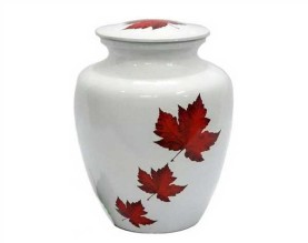 Canadian Maple Leaves Metal Urn MU242