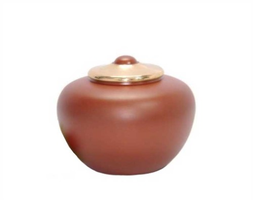 Simple Red Metal Urn MU247