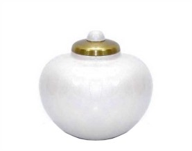 Simple White Metal Urn MU271