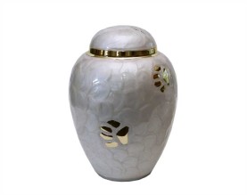 Pearl White Paw Metal Urn PU100