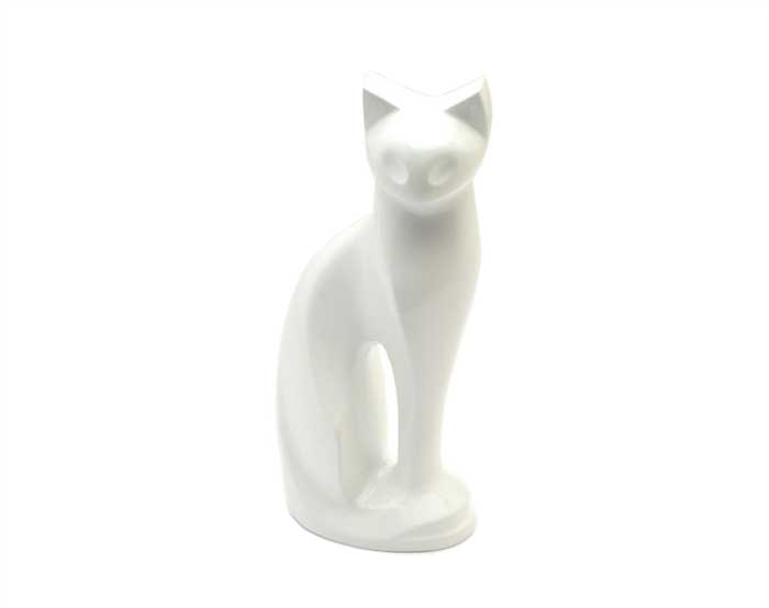 White Cat Metal Urn MU111