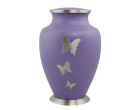 Silver Butterfly Metal Urn MU309