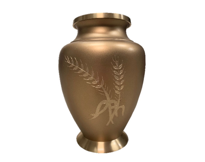 Golden Wheat Metal Urn MU321