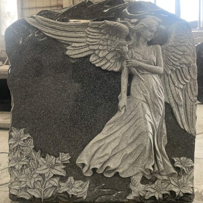 Charcoal-granite-angel-callalilies