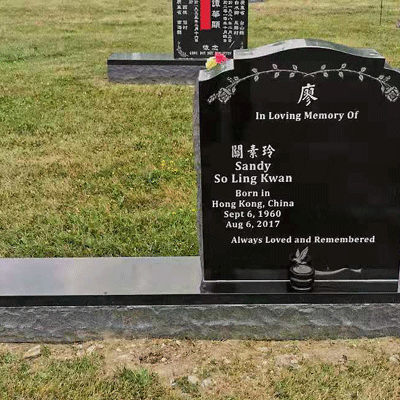 OG Top Black Granite Headstone