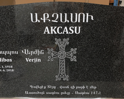 Dark Brits Granite Headstone