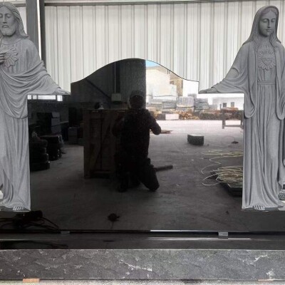 black-granite-jesus-and-mary-statues