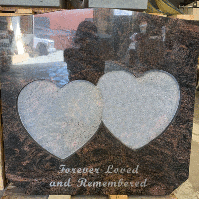 Aurora Granite Double Heart Memorial