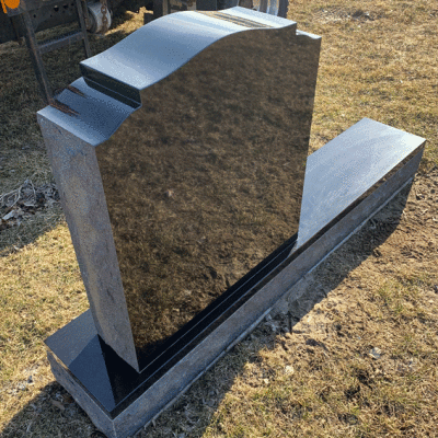 OG Top Black Granite Headstone