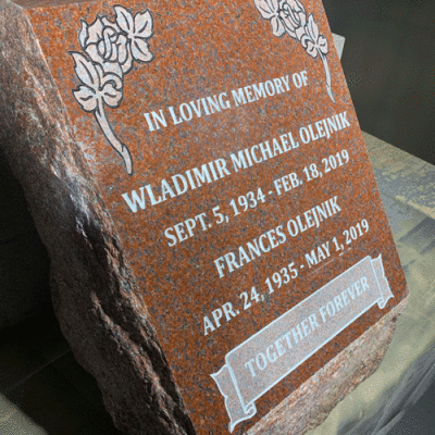 Indian Red Granite Pillow Marker