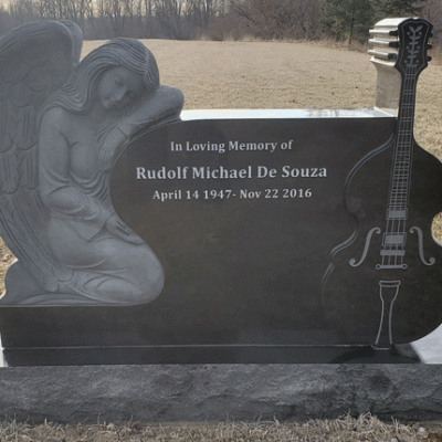 Black Granite Custom Angel and Guitar