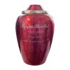 Digitial-Imprint-Script Red Plum Metal Urn MU125 Red Plum Metal Urn MU125