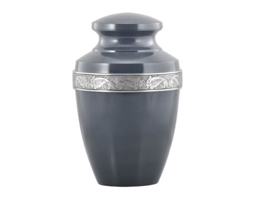 Heather-Grey-Metal-Urn-MU319 Heather Grey Metal Urn MU319