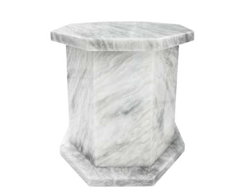 Hexagon White Marble Urn MAU002