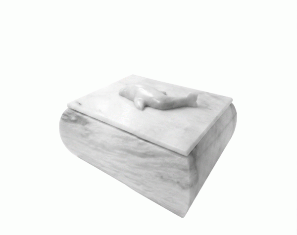 Dolphin White Marble Urn MAU023