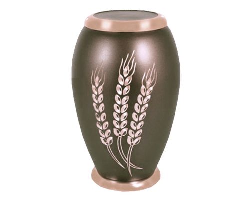 Golden Wheat Metal Urn MU116 Golden Wheat Metal Urn MU116