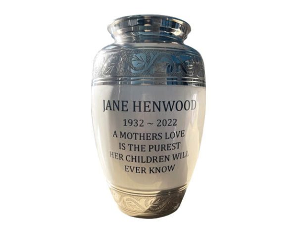 MU209-Digital-Imprint Classic Pearl Metal Urn MU209