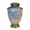 White Pearl Metal Urn MU250
