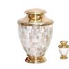 White Pearl Metal Urn MU250