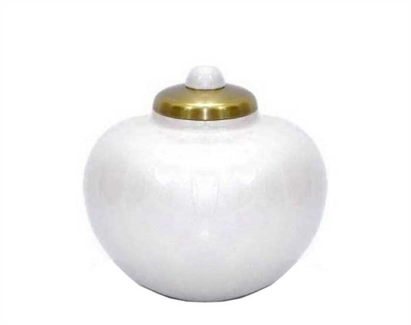 Simple White Metal Urn MU271