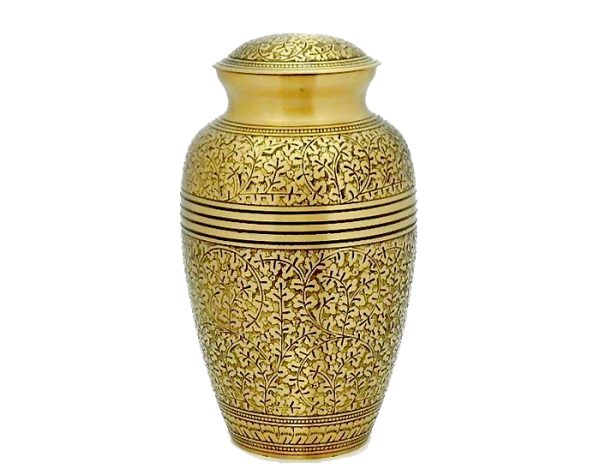Golden Leaf Metal Urn MU285
