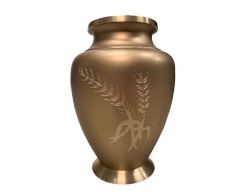 Golden Wheat Metal Urn MU321 Golden Wheat Metal Urn MU321