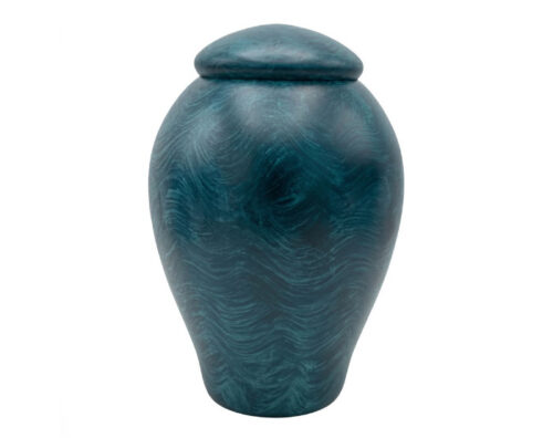 Ocean Blue Metal Urn MU134