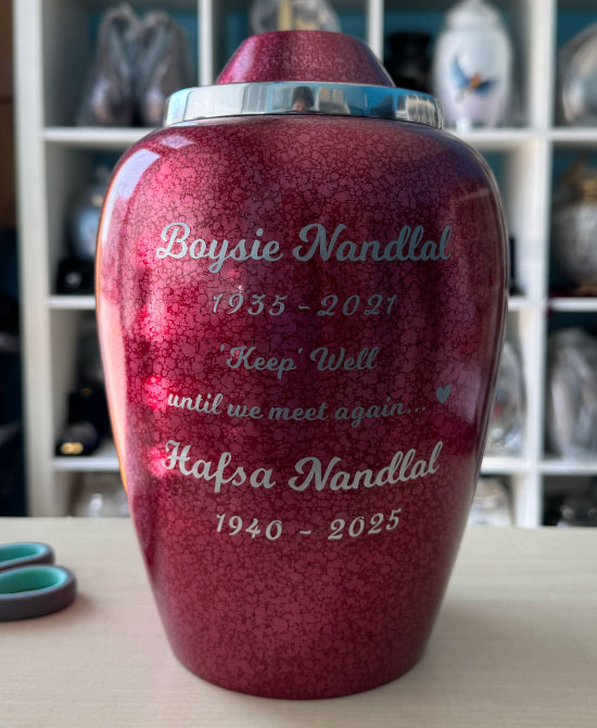 Red-Plum-Metal-Urn-MU125 Red Plum Metal Urn MU125