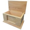 Personalized oak cremation urn with photo display slot