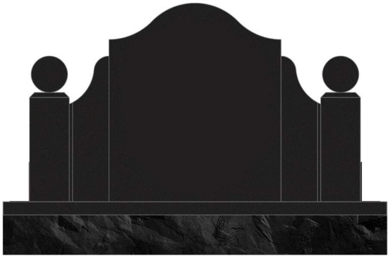 Wing monument concept rendering in black granite