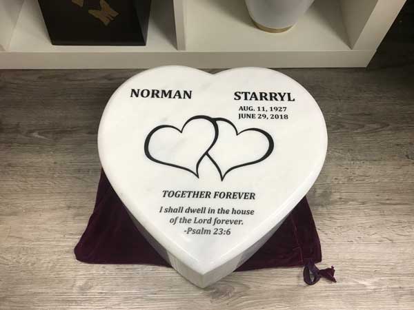 heart-marble engraving