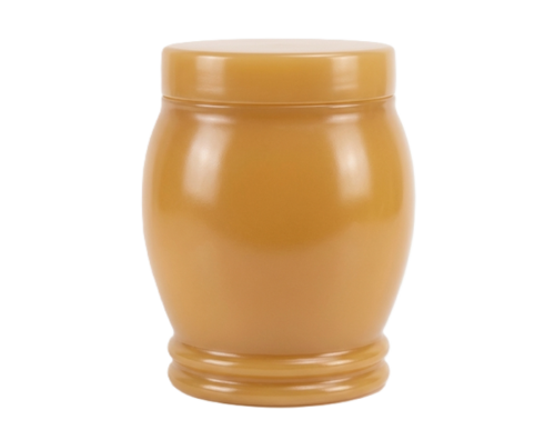 Glossy yellow decorative urn container