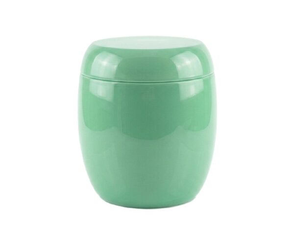 Glossy green marble urn for human remains
