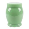 Green jade-style urn with polished finish