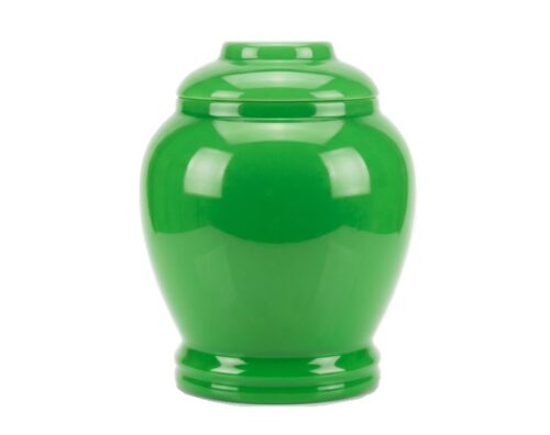 Royal Green Jade Urn MAU204 High-gloss green jade-like decorative urn