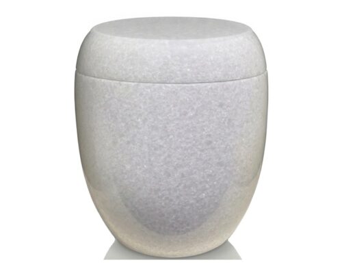 White marble decorative urn for human remains