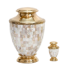 Beautiful mother of pearl shimmer urn for human remains