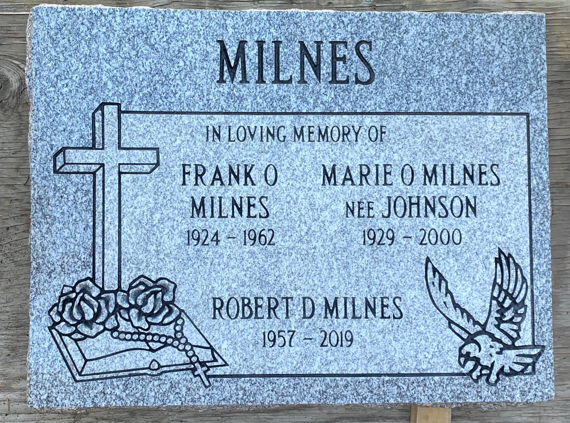Light Grey Granite Marker for Milnes