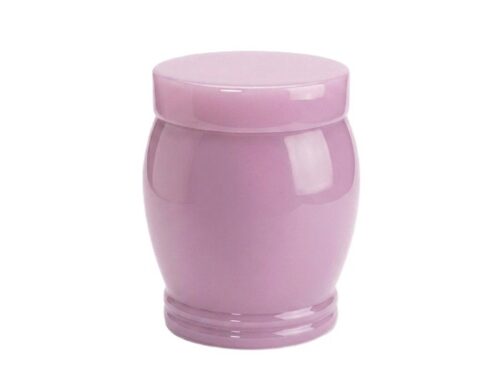 Glossy pink marble urn